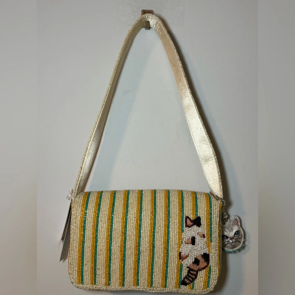 Cat Beaded Shoulder Bag - Picture 6 of 6